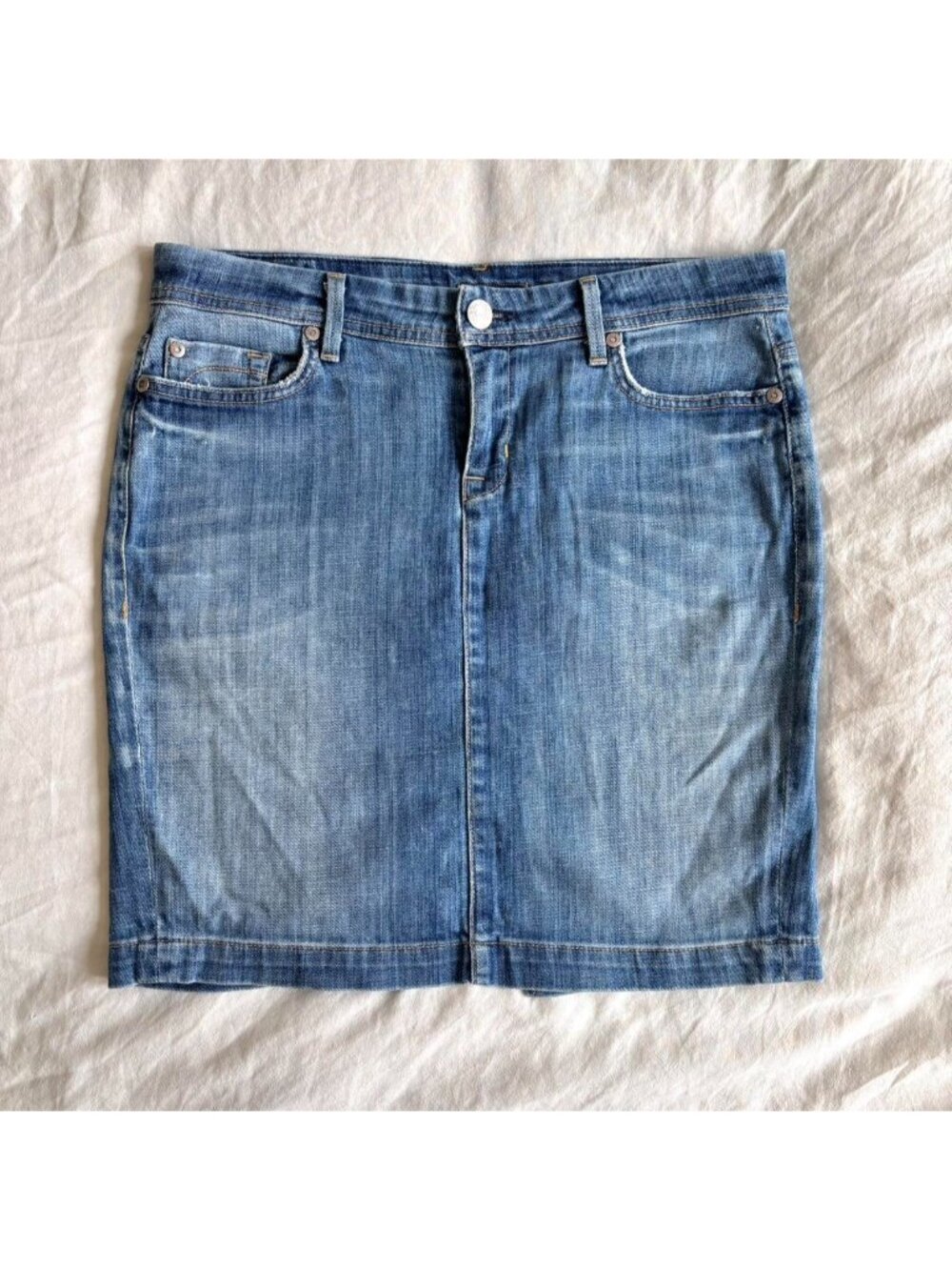 Fidelity Denim "Graceland-Taped Midi" Skirt (Style B1340) -MEDIUM